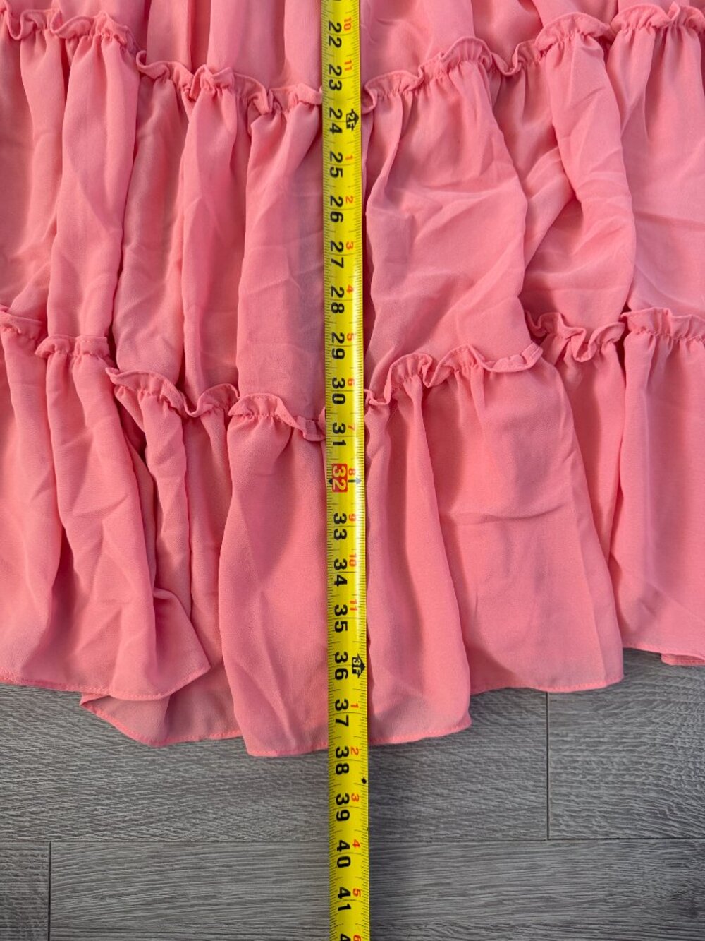 MISA Los Angeles Coral Pink Off Shoulder Tiered Ruffle Maxi Dress XS - Picture 7 of 9